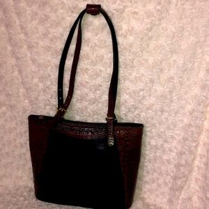 Vintage two toned leather Brahmin tote bag